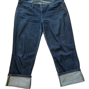 JOE'S Honey Kicker Cuffed Capri Medium Wash Blue Jeans Sz 32 (Women's 14)